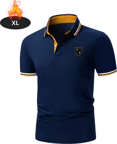 Livano Poloshirt Heren - T-Shirt Heren - Shirt - Overhemd - Polo Shirt - Marineblauw - XL
