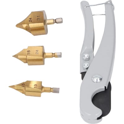 3 stuks PPR Liftboor Getrapt Plastic Waterleiding Reparatie Verbindingsgereedschap Buisexpander met Snel Snijder white