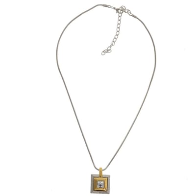 Behave - Ketting dames - Zilver kleur - Goud kleur - Hanger - Steentje - 38 cm