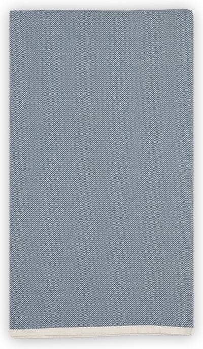 Lantara - Grand foulard Plaid Diamant - Denim Blauw - 190x280cm - Katoen