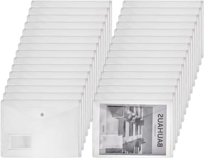 Dailygoods - Innovra - Dailygoods - Set van 30 Doorzichtige A4 Plastic Enveloppen met Drukknop