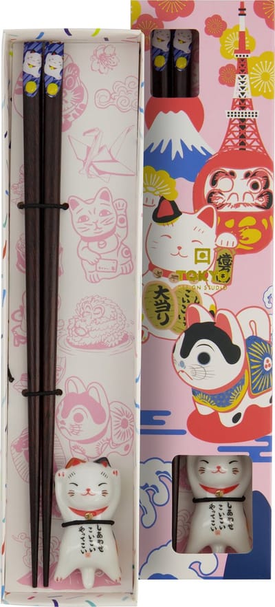 Tokyo Design Studio - Lucky Cat - Eetstokjes Set - Japanse Eetstokjes