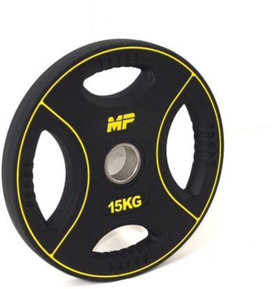 Muscle Power PU 4-Grip Halterschijf - 50 mm - 15 kg