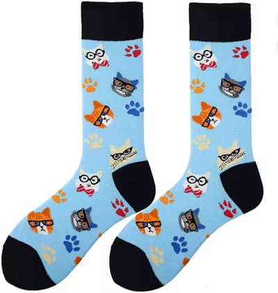 ZOETTT Wise Cats sokken - Sokken - Leuke sokken - Vrolijke sokken - Dieren sokken - Sokken met katten - Katten cadeau