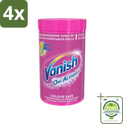 Vanish Oxi Action - Veilige Kleur - Vlekkenverwijderaar Poeder - Zonder Bleek - Gekleurde Was - 1.5 Kg - Voordeelverpakking - 4 stuks - Vlekkenverwijderaar - Waspoeder