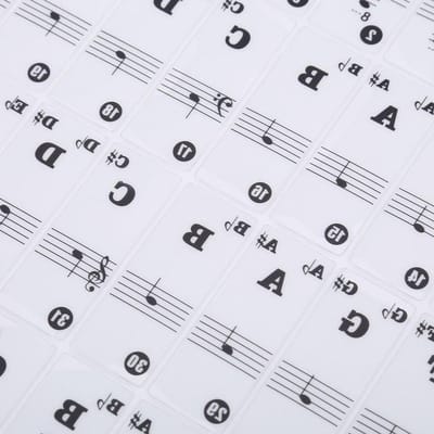 Pianotoetsenbord Stickers - Toetsenbord Overlay - Muziek Leren - Transparant en Niet-Beschadigend - 61 & 88 Toetsen - Zwart