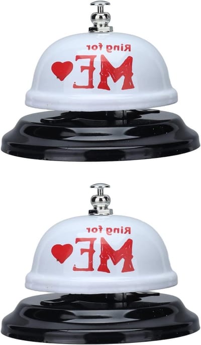 Receptiebellen Set - Tafelbellen Bedieningsbellen - Klantenservice Melden - Roestvrijstalen Klokvorm - 2 stuks - Zilver