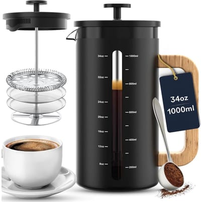 CLVP® French Press Koffiemaker - Koffiepers - Verse Koffie Maker
