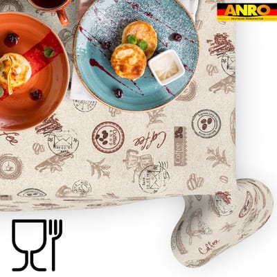 ANRO Tafelkleed Koffie Bruin 280x140cm Rechte rand Afwasbaar Waterafstotend Binnen & Buiten