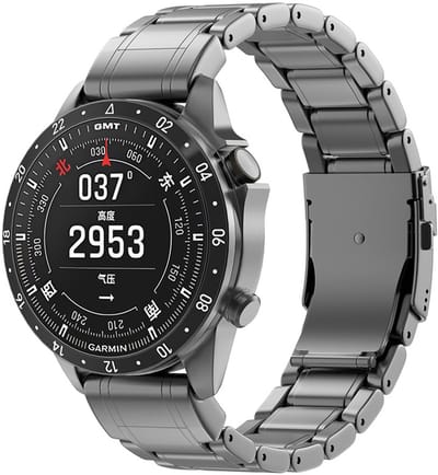 22 mm titanium horlogeband voor Garmin Fenix 8/7 - grijs