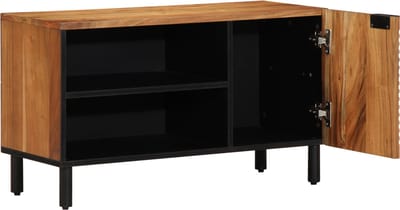 vidaXL - TV - Kast - met - plank - Bruin - 80 x 33 x 46 cm - Massief - Mango - Hout