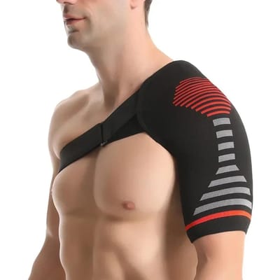 Support d'épaule de qualité professionnelle avec manchon de compression et sangle de stabilisation pour bras - Immobilisateur de bras pour hommes et femmes W16654WW- black