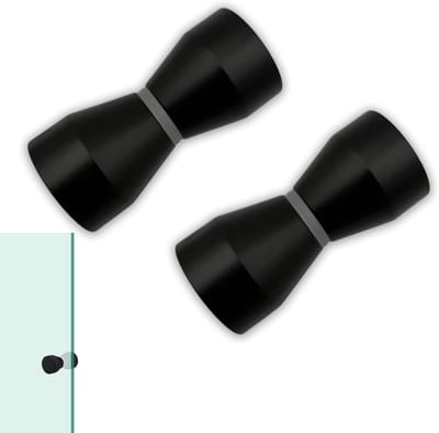 Zwarte Aluminium Douchedeur Handgrepen, 2 Stuks, Geschikt voor Badkamer Deuren, 62x30mm, Duurzaam en Modern Design