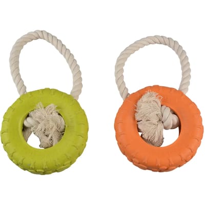 Duvoplus - Speelgoed Voor Dieren - Hond - Eco Rubber Band Bamboe/rijst + Katoen 26x14x4cm Gemengde Kleuren - 1st
