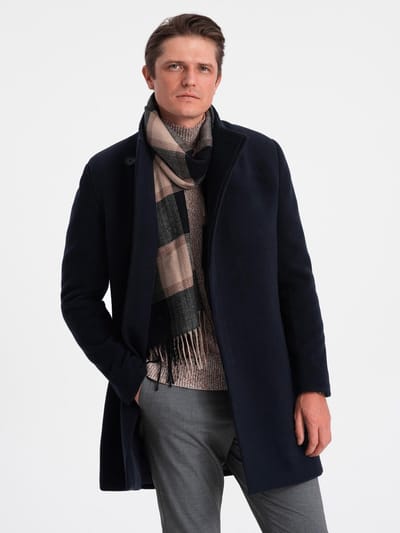 OMBRE Jas - Knopen - Gemeleerd Marine L