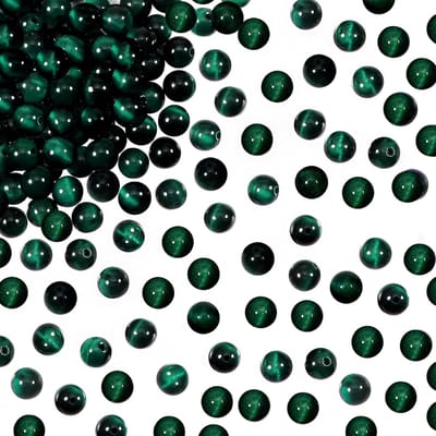 Famanu - Tijgeroog kralen groen 6 mm 100 stuks – Natuurlijke edelsteen ronde kralen – Voor armbanden en kettingen