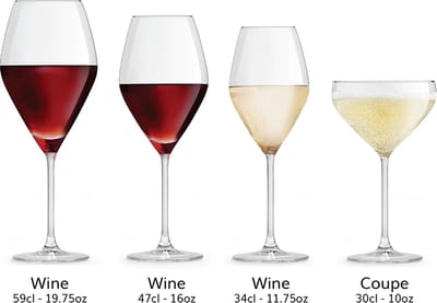Wijnglazen set / wine glasses / royal style wine cups - Crystal Glass, High Quality - - Perfect for Home, Restaurants and Parties