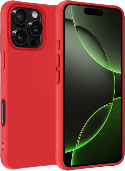 Hoesje Geschikt voor Apple iPhone 16 Pro - Sterk & Shockproof - Hoes Cover - Siliconen Case - Rood