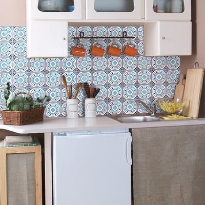 Zelfklevende tegelmuurstickers voor keuken en badkamer - 60 Delftse en Eindhovense cementtegelstickers - 60 stickers, 20x20cm