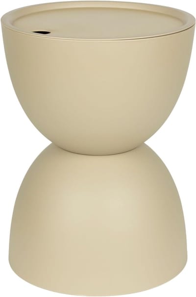 Tuin bijzettafel - Terrastafel buiten - Drankjes en spullen - Afneembaar tafelblad - 34x34x45 cm - Beige