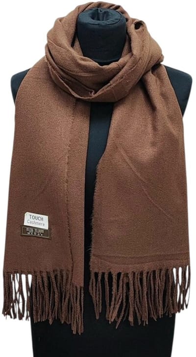 Lange Warme Sjaal - Unisex - Effen - Bruin - 200 x 75 cm (23237#)