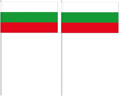 Bulgarije zwaaivlaggetjes - 50x - 12 x 24 cm - papier vlag - met stokje 40 cm