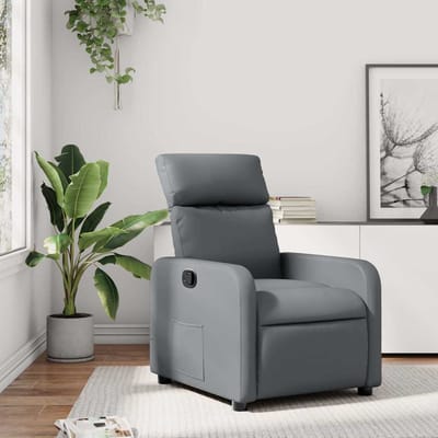 vidaXL - Fauteuil - verstelbaar - kunstleer - grijs