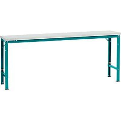 Manuflex basistafel UNIVERSAL Speciaal, 2000 x 800 mm, melamine lichtgrijs, waterblauw
