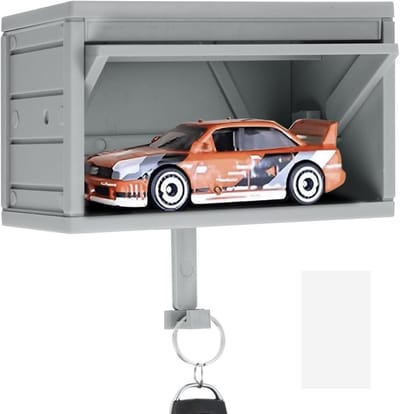 Sleutelkast voor de garage, wandmontage sleutelhanger met open deur, ideaal voor autoliefhebbers en sleutelorganisatie
