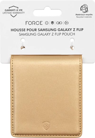 Force Case, Hoesje geschikt voor Samsung Galaxy Z Flip - met Schouderband, Goud