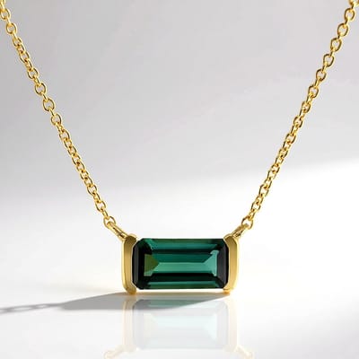 Cavill - Achthoekige Indigoliet Ketting 0,715 ct - 925 Sterling Zilver 18K Goud Verguld - Verstelbare Filigraan Damesketting