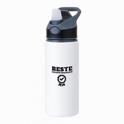Hacebo® - Beste accountmanager waterfles met rietje zwart - Moeder - mama - moederdag - water fles - 650ML