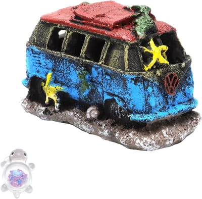 Dailygoods- Aquariumdecoratie Hars Ornament - Verstopplaats - Landschapsarchitectuur - Schildpadversiering - 12 x 6,5 x 7,5 cm - Voor Waterdieren - Aquariumornament