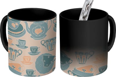 Magische Mok - Foto op Warmte Mokken - Koffiemok - Patronen - Vintage - Kopje - Thee - Magic Mok - Beker - 350 ML - Theemok