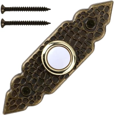 Bedrade Deurbel Knop - Vintage Vervanging - Thuis Toegang - Snelle Signaaloverdracht - 10 x 3 x 3 cm - Brons