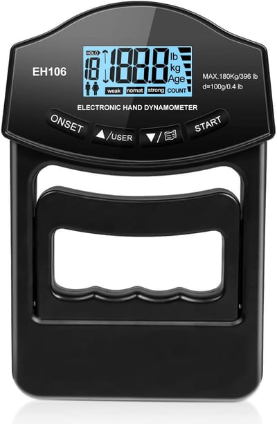 Dailygoods - Digitale handkrachtmeter - Gripkrachtmeter - Verbeter je gripkracht - Zwart - Grip Strength Trainer - Ideaal voor krachttraining - USB-op...
