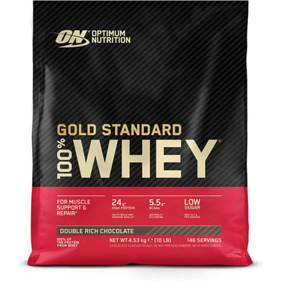 Optimum Nutrition Gold Standard 100% Whey Protein - Double Rich Chocolate - Proteine Poeder - Eiwitshake - 4530 gram (146 servings)