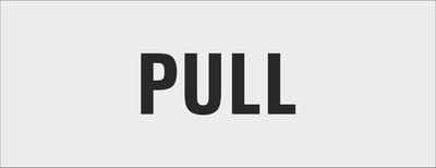 pull deurbordje- deur - tekstbordje - zelfklevend - geanodiseerd aluminium - 130 x 50 mm. - dikte 0,5 mm. - 5 jaar garantie!