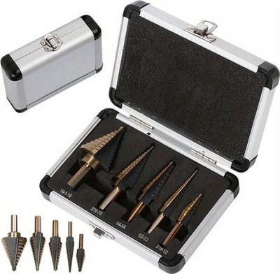 stappenboor set van 5 stuks, voor precisie boren voor alle materialen