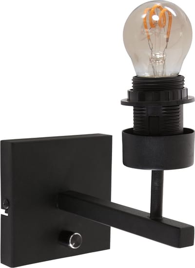 Wandlamp | 20 cm | stang taupe | E27 | grijs taupe zwart | metaal stof | moderne verlichting
