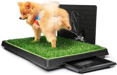 Hondentoilet Kunstgras - Hondentoilet- Puppy Pads - Zindelijkheidstraining - Hunstgras - Makkelijk Schoon te Maken - met 2 Matten en Opvangbak - 76x51 cm