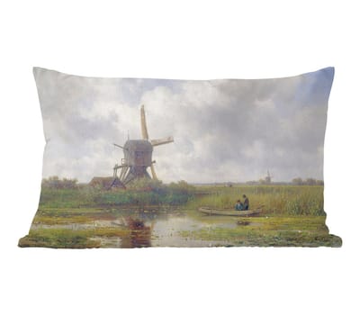 Sierkussens - Kussentjes Woonkamer - 60x40 cm - Molen - Willem Roelofs - Oude meesters - Kunst