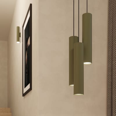 Sollux Lighting Hanglamp Lagos - GU10 - olijfgroen - staal - 98x45x6cm