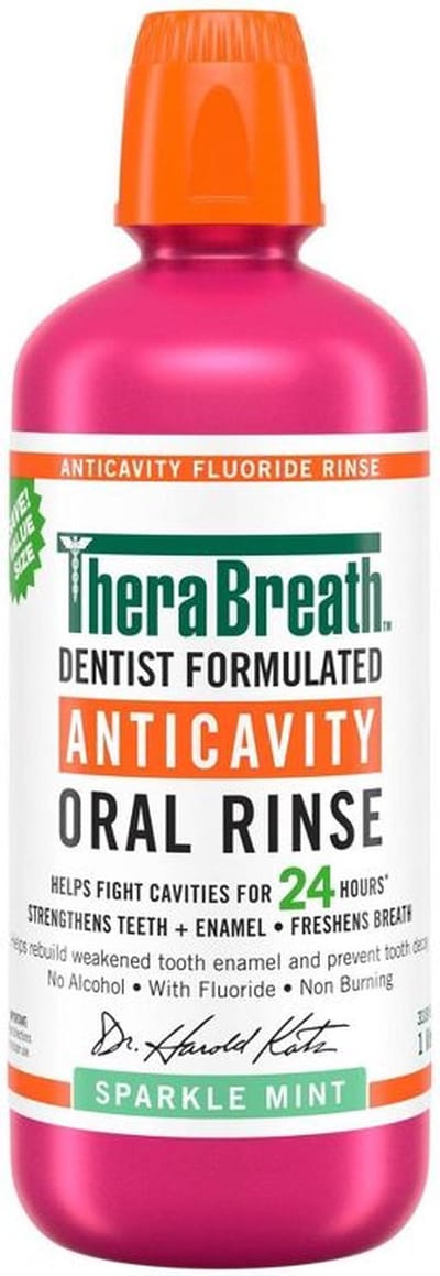 TheraBreath Anticavity Fluoride Mouthwash – Sparkle Mint – Mondwater – 1 Liter