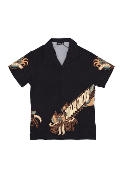 Shirt korte mouw Harmony Batik Bowling Shirt Zwart
