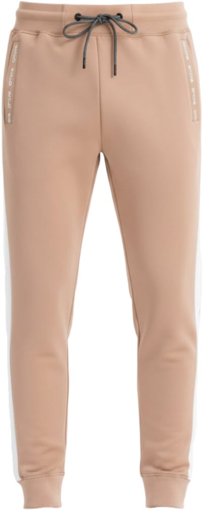 OMBRE Broek - Regular Fit - Gestreept - Joggingbroek Lichtbeige L