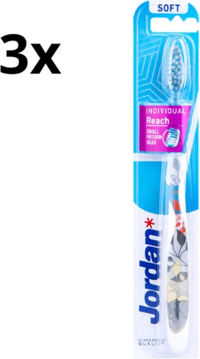 3x Jordan Tandenborstel Individual Reach Soft - Voordeelverpakking