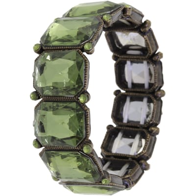 Behave – armband – olijfgroen – antiek goudkleurig – elastisch – statement – nikkelvrij