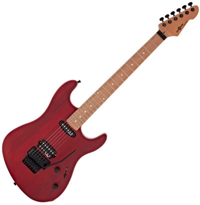 LA Select Modern Elektrische Gitaar van Gear4music, Transparant Ruby Red