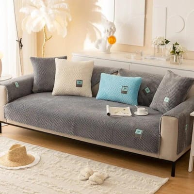1/2/3-zits Bankhoezen voor Woonkamer Woondecoratie Meubelhoes Scandinavisch Verdikt Winter Bankkussenhoes Antislip L-vorm 70x70cm 1pcs